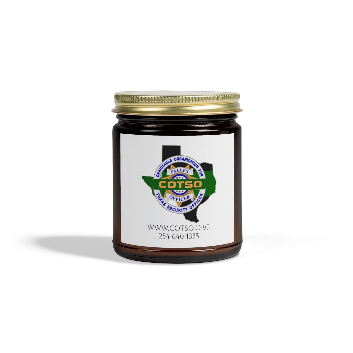 Thin Green Line Scented Candles, Coconut Apricot Wax (4oz, 9oz); White Label