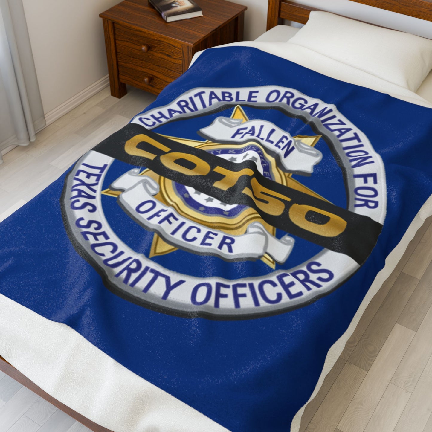 Velveteen Plush Blanket, Blue Style 1