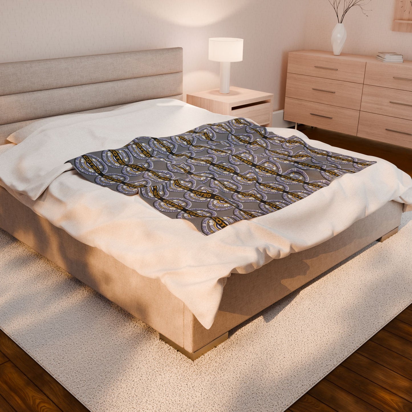 Velveteen Plush Blanket, Gray, style 2