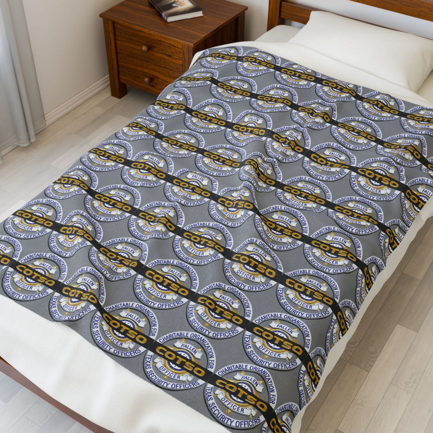 Velveteen Plush Blanket, Gray, style 2