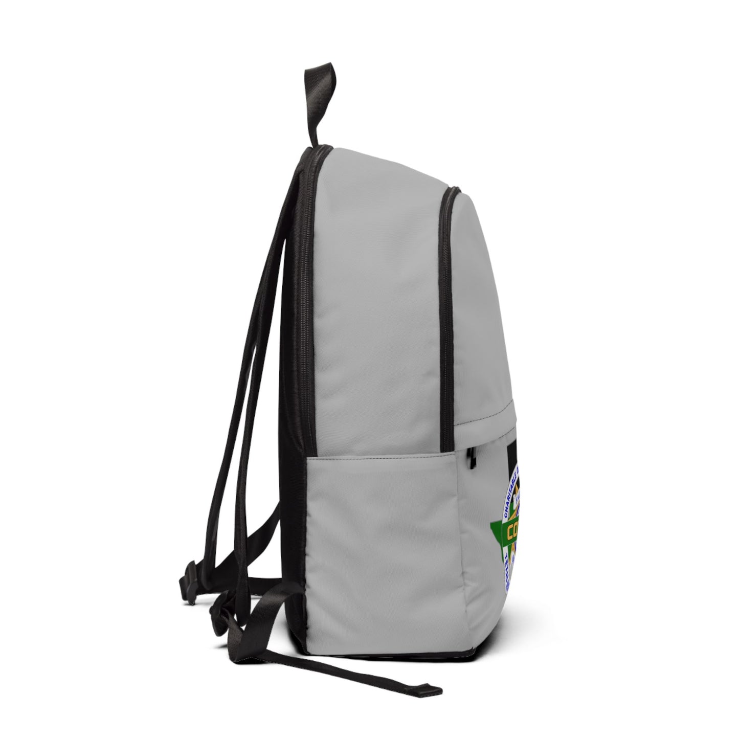 Thin Green Line Fabric Backpack, Gray