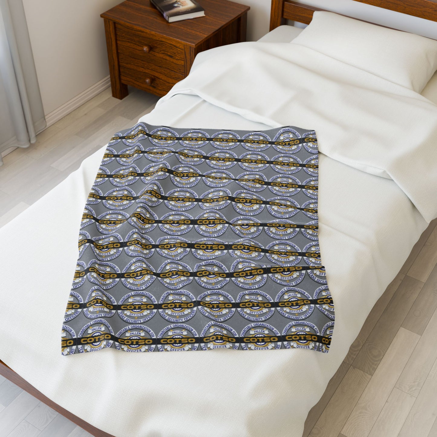 Velveteen Plush Blanket, Gray, style 2