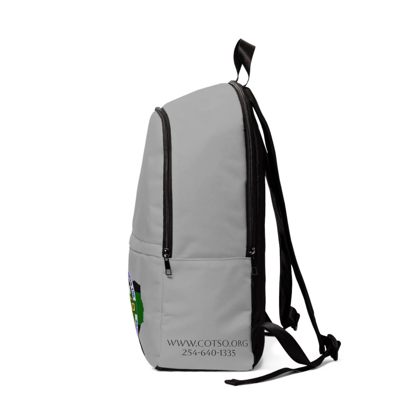 Thin Green Line Fabric Backpack, Gray