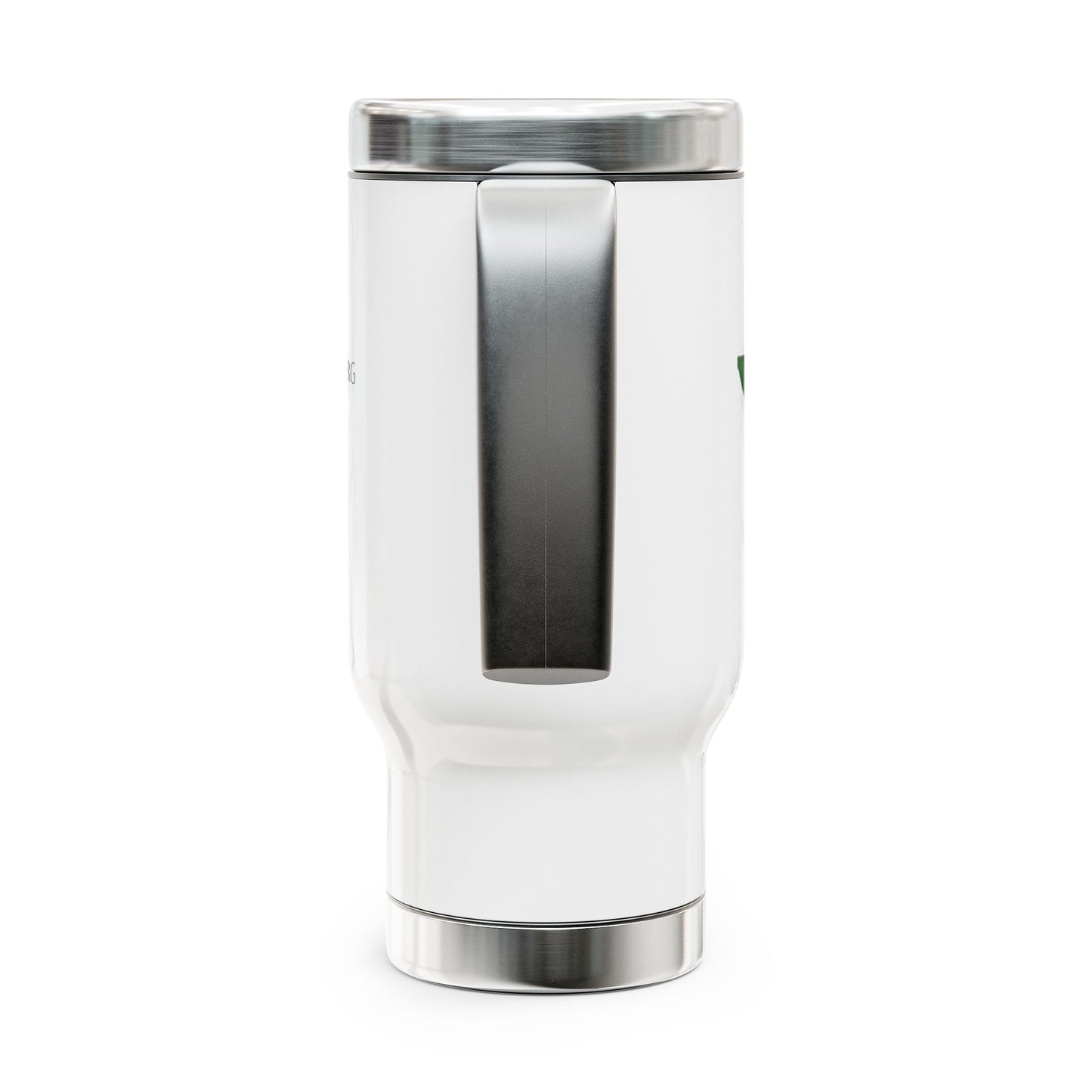 Thin Green Line Stainless Steel Travel Mug with Handle, 14oz