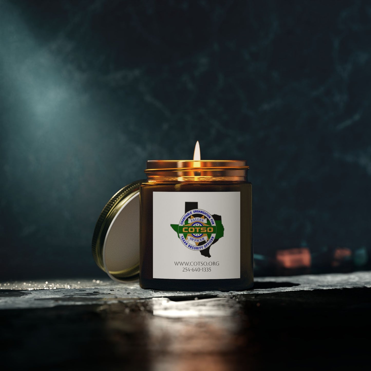 Thin Green Line Scented Candles, Coconut Apricot Wax (4oz, 9oz); White Label