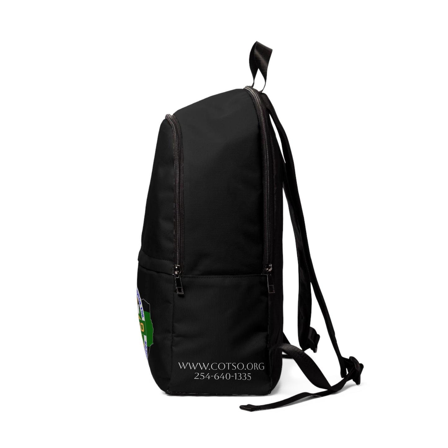 Thin Green Line Fabric Backpack, Black