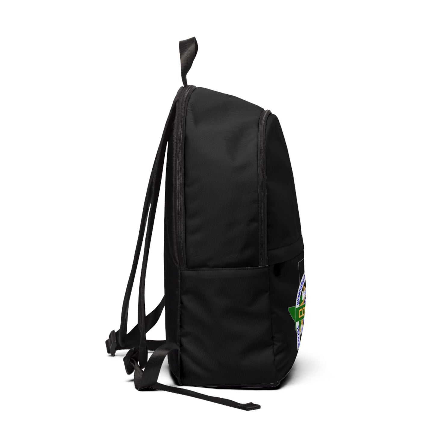 Thin Green Line Fabric Backpack, Black