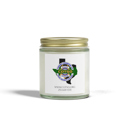 Thin Green Line Scented Candles, Coconut Apricot Wax (4oz, 9oz); White Label