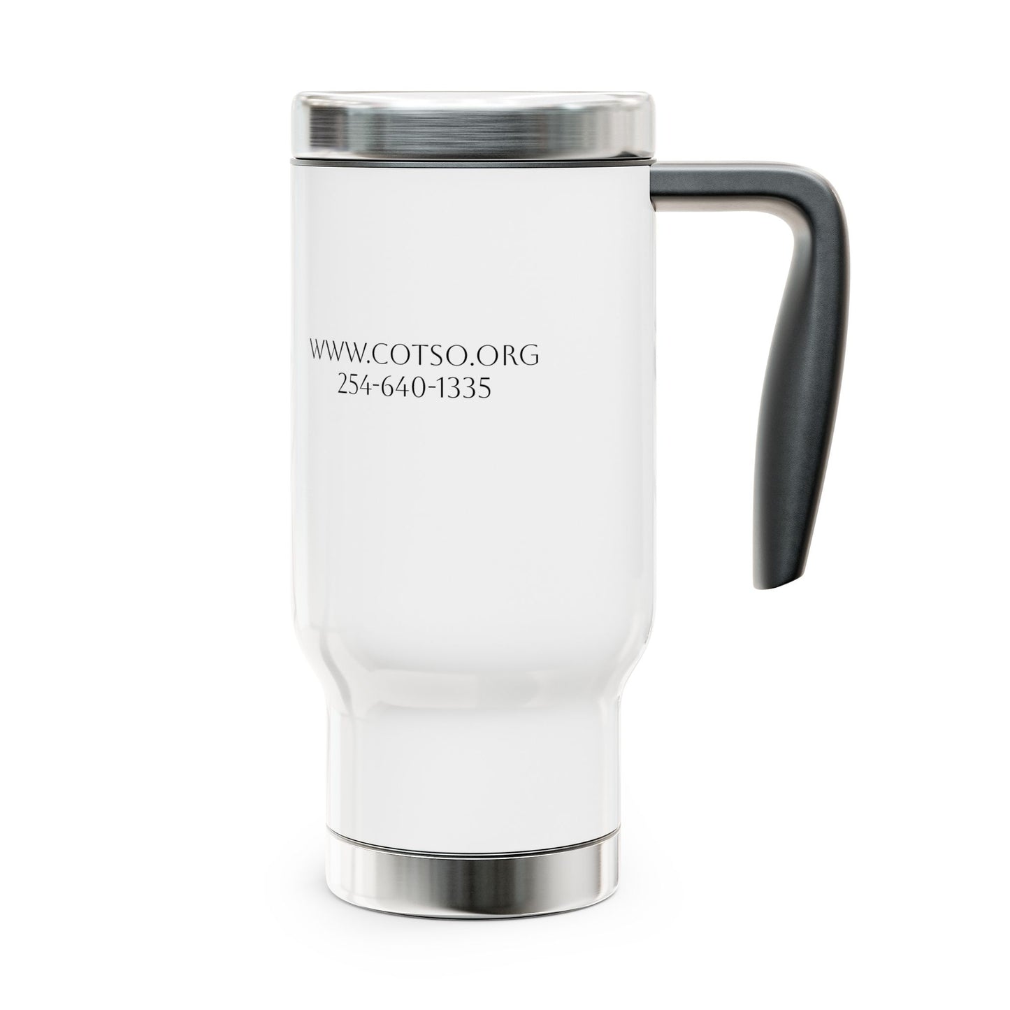 Thin Green Line Stainless Steel Travel Mug with Handle, 14oz