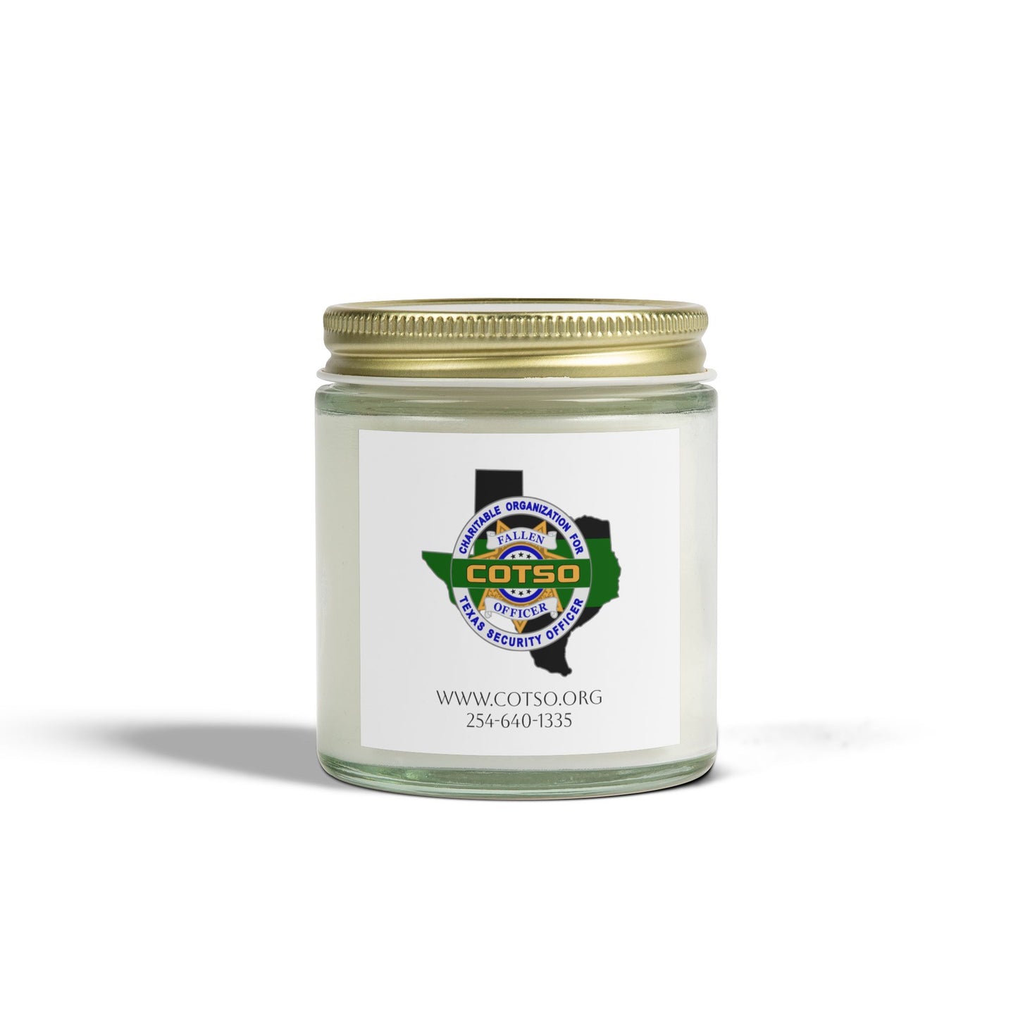 Thin Green Line Scented Candles, Coconut Apricot Wax (4oz, 9oz); White Label