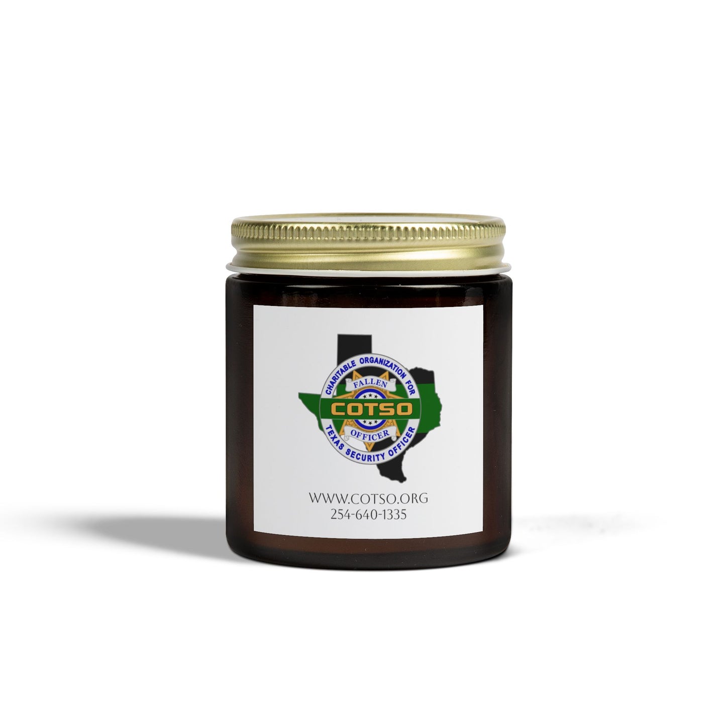 Thin Green Line Scented Candles, Coconut Apricot Wax (4oz, 9oz); White Label