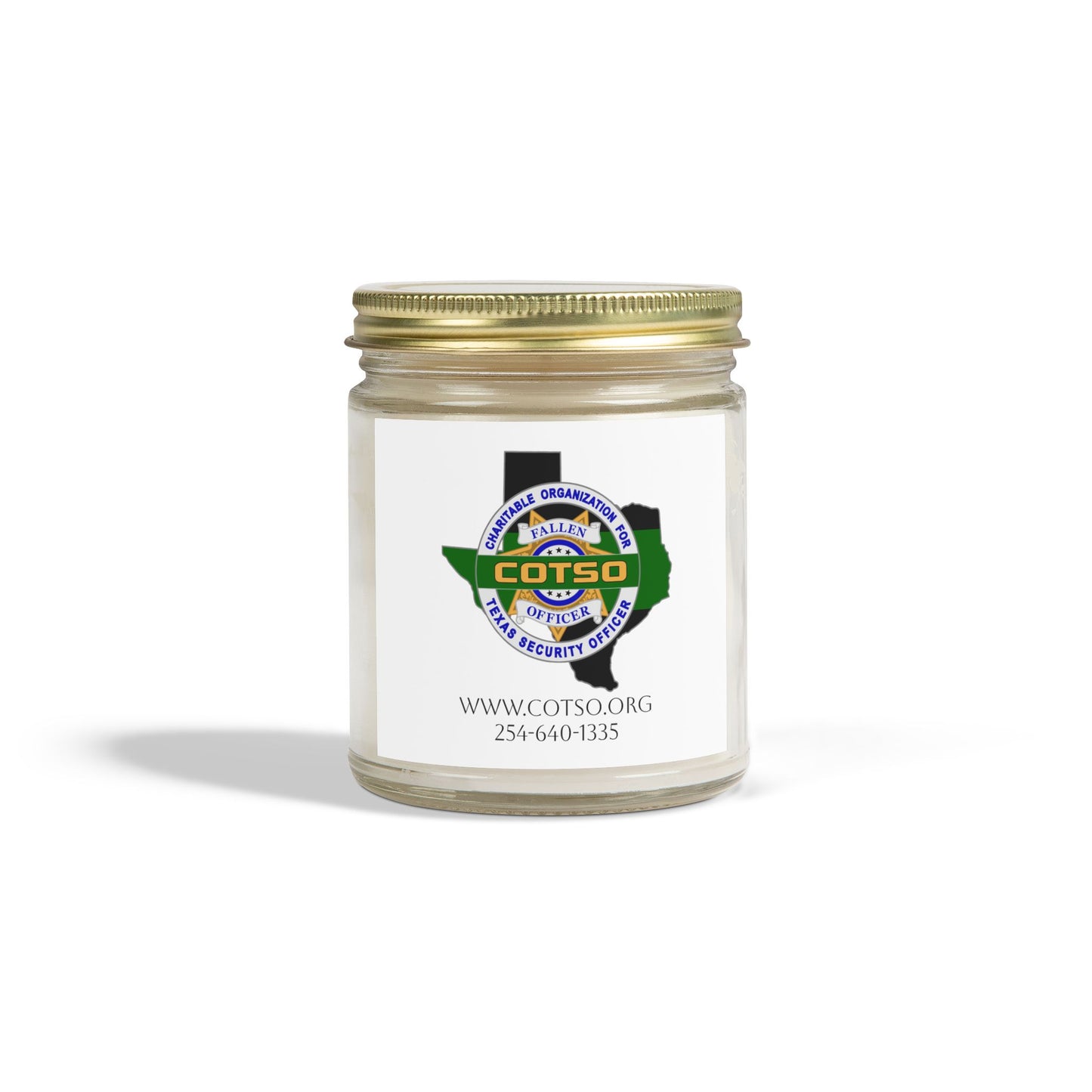 Thin Green Line Scented Candles, Coconut Apricot Wax (4oz, 9oz); White Label